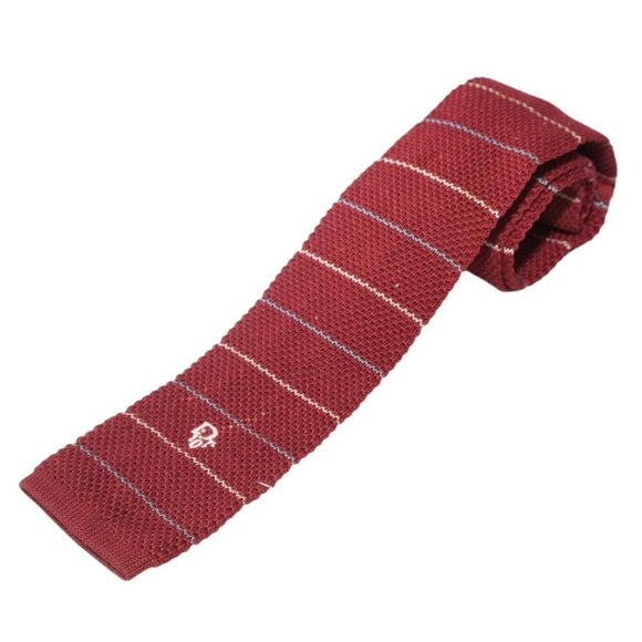 Dior Vintage Red Rooster Knit Tie - Picture 1 of 5